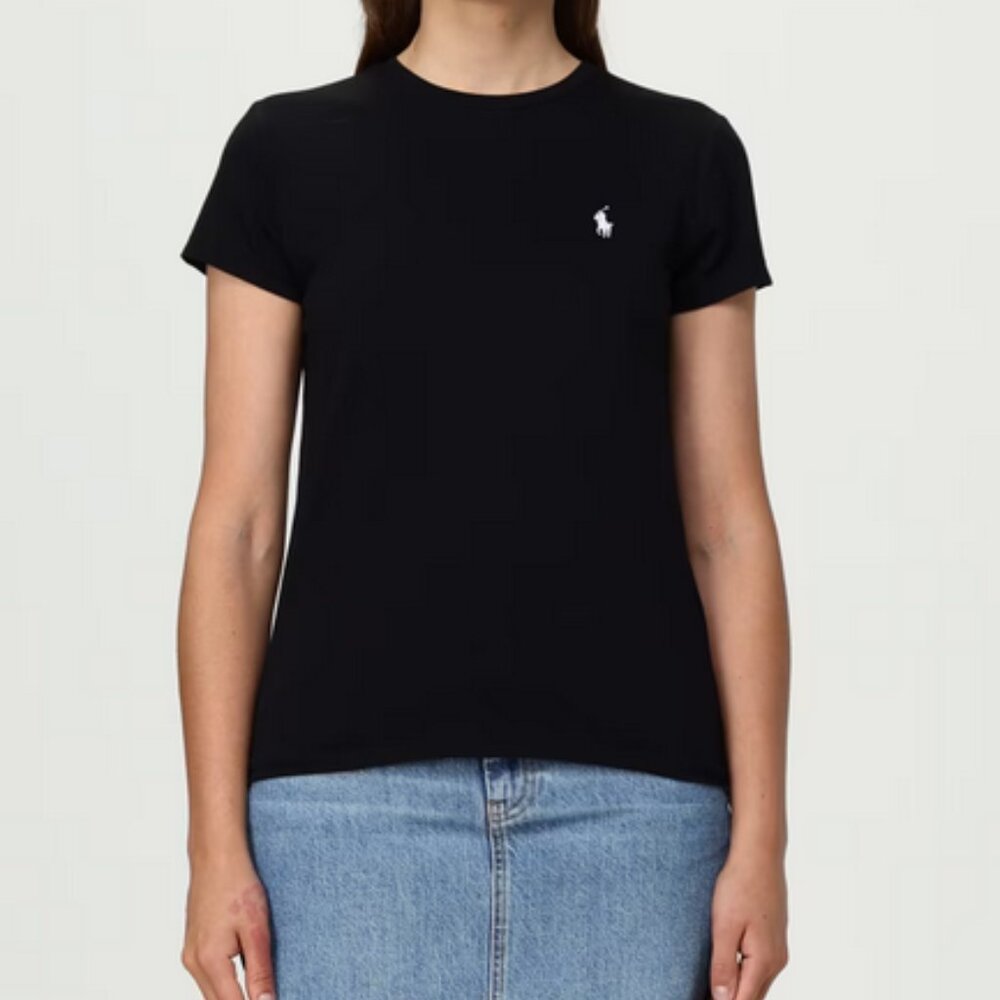 Ralph Lauren Sport Black, Short Sleeve T-shirt With White Logo